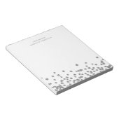 Silber Chic Glamour Faux Glitter Konfetti mit Name Notizblock (angewinkelt)