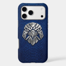 Silber-Chrom-Geometrischer Adlerkopf Blaues Python