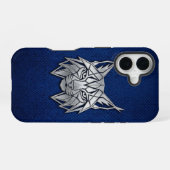 Silber-Chrom-Geometrischer Luchs Blau Python iPhon iPhone 16 Hülle (Rückseite (Horizontal))