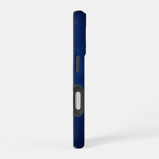Silber-Chrom-Geometrischer Luchs Blau Python iPhon iPhone 16 Hülle (Rechte Seite)