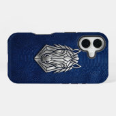 Silber Chrome Geometrisches Pferd Blau Python iPho iPhone 16 Hülle (Rückseite (Horizontal))