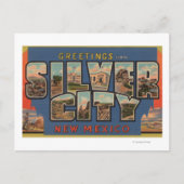Silber City, New Mexico - Große Briefmarkenszenen Postkarte (Vorderseite)