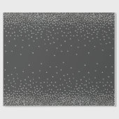 Silber Confetti über dunkelgrauem Urlaubsstil Geschenkpapier (Flach)