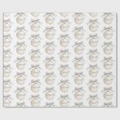 Silber Creme Bogen Ornamente Weihnachten Geschenkpapier (Flach)