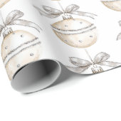 Silber Creme Bogen Ornamente Weihnachten Geschenkpapier (Rolleneckpunkt)