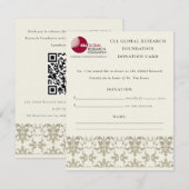 Silber-Damaskus-Seminar-Event, QR-Code-Spende Einladung (Vorne/Hinten)