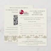 Silber-Damaskus-Seminar-Event, QR-Code-Spende Einladung (Vorne/Hinten)