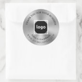 Silber | Danke | LOGO-Sticker für Unternehmen Runder Aufkleber (Tasche)