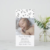 Silber danken Ihnen Baby-Duschen-Foto-Karten Dankeskarte (Stehend Vorderseite)
