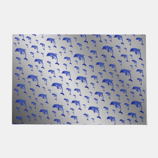 Silber, Delfin, Fisch, Natur, Wasser, Design, Fußmatte (Vorderseite)