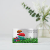 Silber des Logos für Gartenlandschaftsdienste für  Visitenkarte (Stehend Vorderseite)