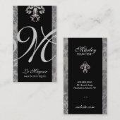 Silber des Monogramm-311-Marley Visitenkarte (Vorne/Hinten)