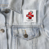 Silber des roten Medizin-Kreuzes Schlangenschlange Button (Beispiel)
