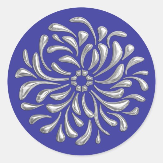 Silber-Design für jede Farbe Runder Aufkleber (Vorderseite)