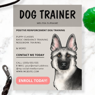 Silber Deutscher Schäferhund Hundetrainer Haustier Flyer