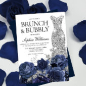 Silber Dress Navy Brunch & Bubbly Brautparty Einladung