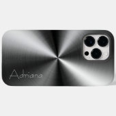 Silber Edelstahl-Druck Case-Mate iPhone Hülle (Rückseite (Horizontal))