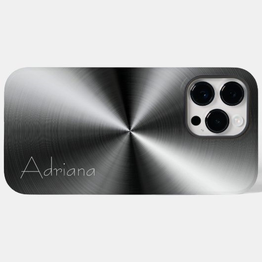 Silber Edelstahl-Druck Case-Mate iPhone Hülle (Rückseite (Horizontal))