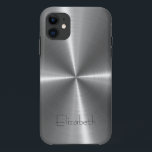 Silber-Edelstahlprint iPhone 11 Hülle<br><div class="desc">Silver Stainless Steel Metallic Image. Bitte entfernen / ändern Sie "Elizabeth" vor dem Kauf. Design ist auf anderen Produkten erhältlich.</div>