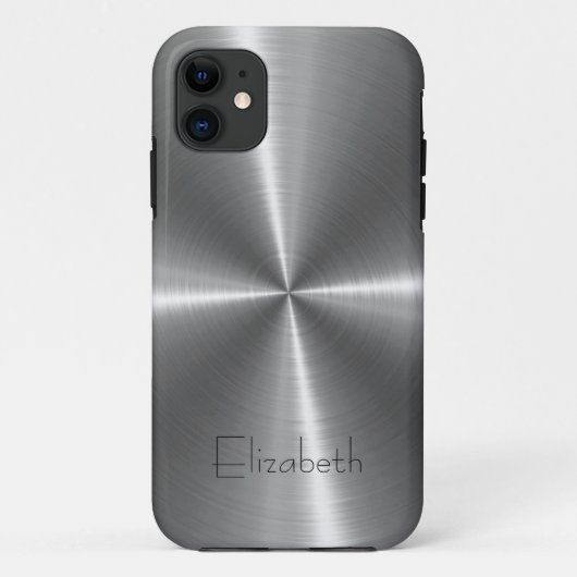 Silber-Edelstahlprint Case-Mate iPhone Hülle (Rückseite)