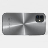 Silber-Edelstahlprint Case-Mate iPhone Hülle (Rückseite (Horizontal))