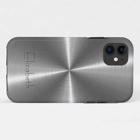 Silber-Edelstahlprint Case-Mate iPhone Hülle (Rückseite (Horizontal))