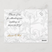 silber Eiffelturm Französisch Vielen Dank Postkarte (Rückseite)