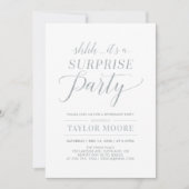 Silber | Einfaches Party für die Überlebensversich Einladung (Vorderseite)