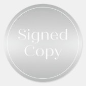 Silber | Einfaches signiertes Comic für das Notizb Runder Aufkleber (Vorderseite)