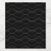 Silber, elegant, cool, modern, schlicht und wellen weinetikett (Einzelnes Label)