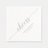Silber | Elegante stilvolle Briefing Cheers Event Serviette (Vorderseite)