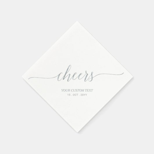 Silber | Elegante stilvolle Briefing Cheers Event Serviette (Ecke)
