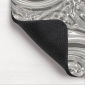 Silber eleganter viktorianischer Jugendstil Mousepad (Ecke)