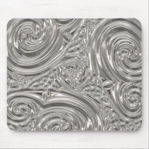 Silber eleganter viktorianischer Jugendstil Mousepad