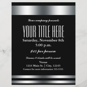 Silber-Eleganz-Glamour-Event-Flyer-Plakat Flyer
