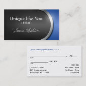 Silber-Entwurf Kurve - blaue Verabredungs-Karten Terminkarte (Vorne/Hinten)