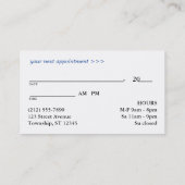 Silber-Entwurf Kurve - blaue Verabredungs-Karten Terminkarte (Rückseite)