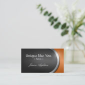 Silber-Entwurf Kurve - orange Verabredungs-Karten Terminkarte (Stehend Vorderseite)