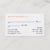 Silber-Entwurf Kurve - orange Verabredungs-Karten Terminkarte (Rückseite)