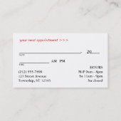 Silber-Entwurf Kurve - rote Verabredungs-Karten Terminkarte (Rückseite)