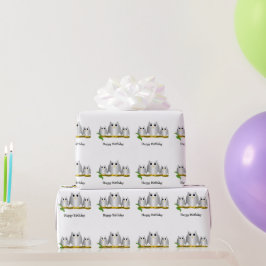 Silber-Eulen-Design Geburtstagsgeschenk Geschenkpapier