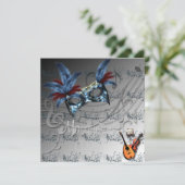 Silber Farben Masquerade Ball Einladung (Stehend Vorderseite)