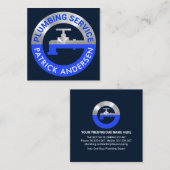 Silber-Faucet-Pipeline in dunkelblauen Gewässern Quadratische Visitenkarte (Vorne/Hinten)