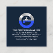 Silber-Faucet-Pipeline in dunkelblauen Gewässern Quadratische Visitenkarte (Rückseite)