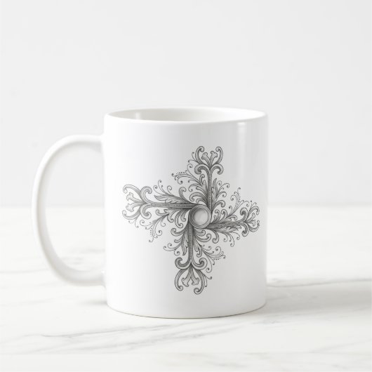Silber-Filigran-Perlen-Vierblatt Kaffeetasse (Links)