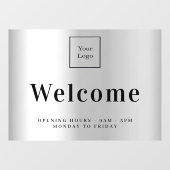 Silber-Firmenlogo Begrüßungszeiten Fensteraufkleber (Blatt)