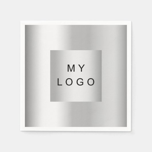 Silber-Firmenlogo Serviette (Vorderseite)