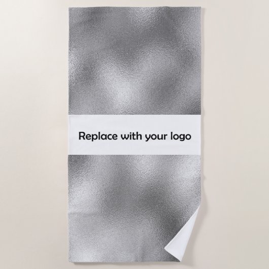 Silber-Firmenlogo Strandtuch (Vorderseite)