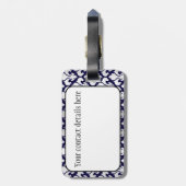 Silber Fleurs-De-lys und Blau Gepäckanhänger (Rückseite vertikal)