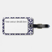 Silber Fleurs-De-lys und Blau Gepäckanhänger (Rückseite horizontal)